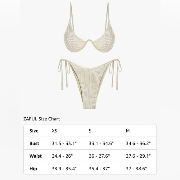ZAFUL Women's Bikini Set Ribbed Two Piece Swimsuit Underwire Bathing Suit XS - Picture 6 of 6